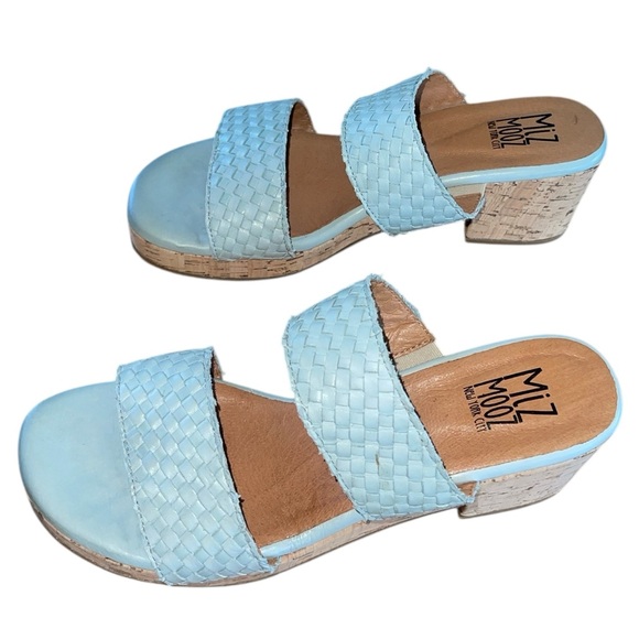Miz Mooz Genna woven leather heeled sandal w/cork platform. Size 40 (9-9.5) GUC - Picture 6 of 13
